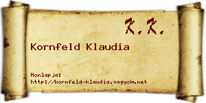 Kornfeld Klaudia névjegykártya