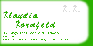 klaudia kornfeld business card